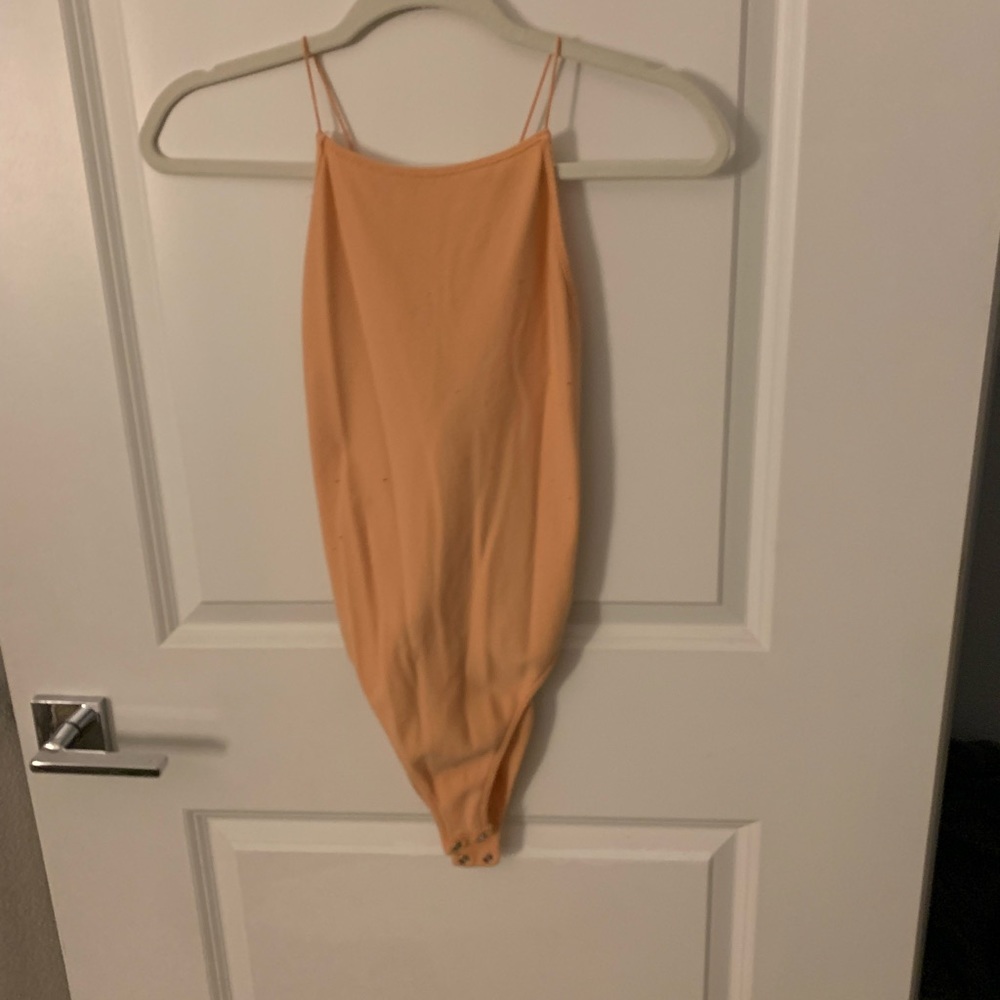 Forever 21 Cross Back Body Suit - Peach